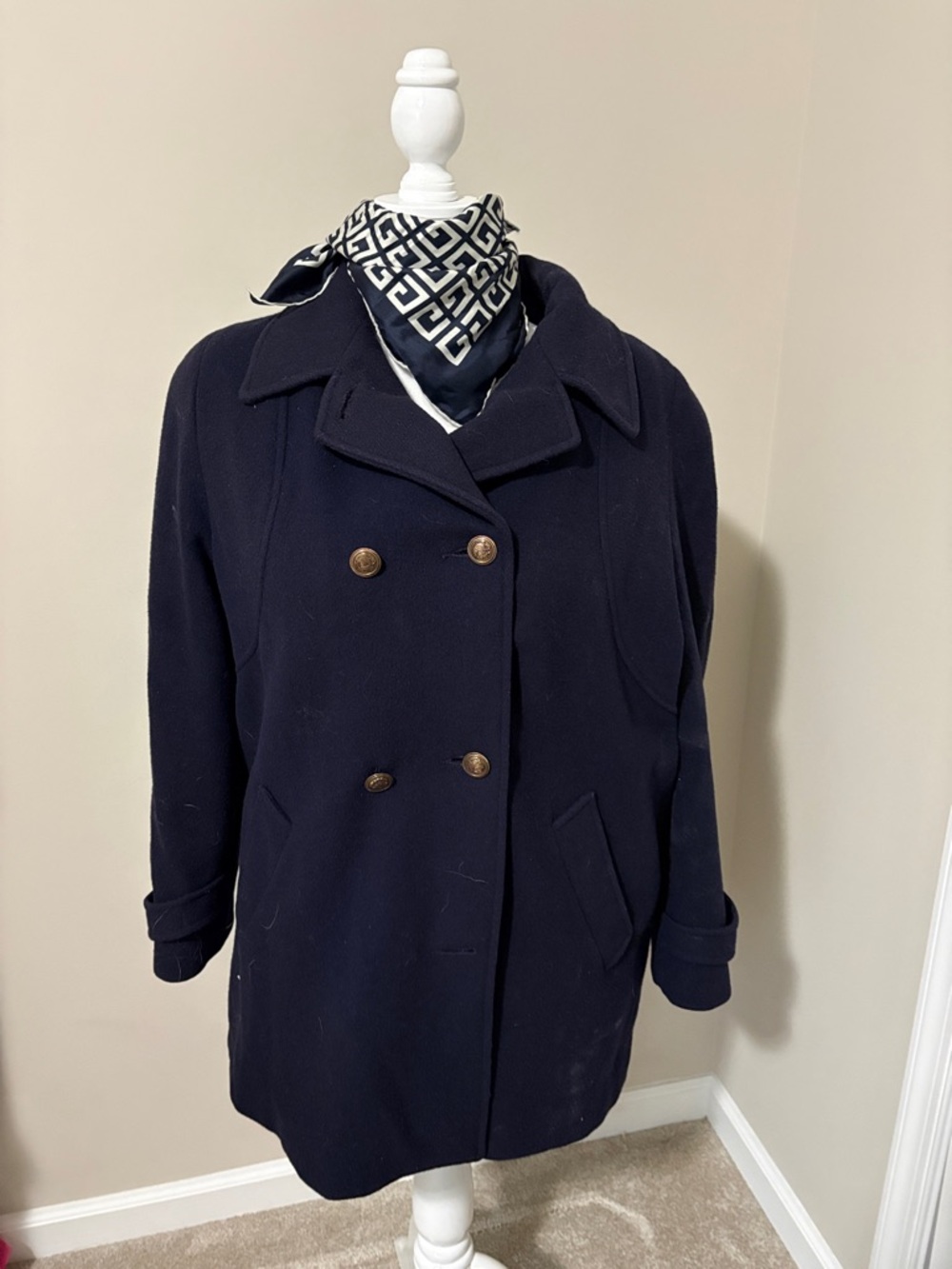 Navy Double-Breasted Women’s Wool Coat MacIntosh
